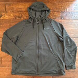 Nike Men's Therma Fit Full Zip Fitness Hoodie Size 2XL Charcoal Black EUC